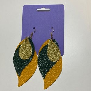 Handmade faux leather earrings